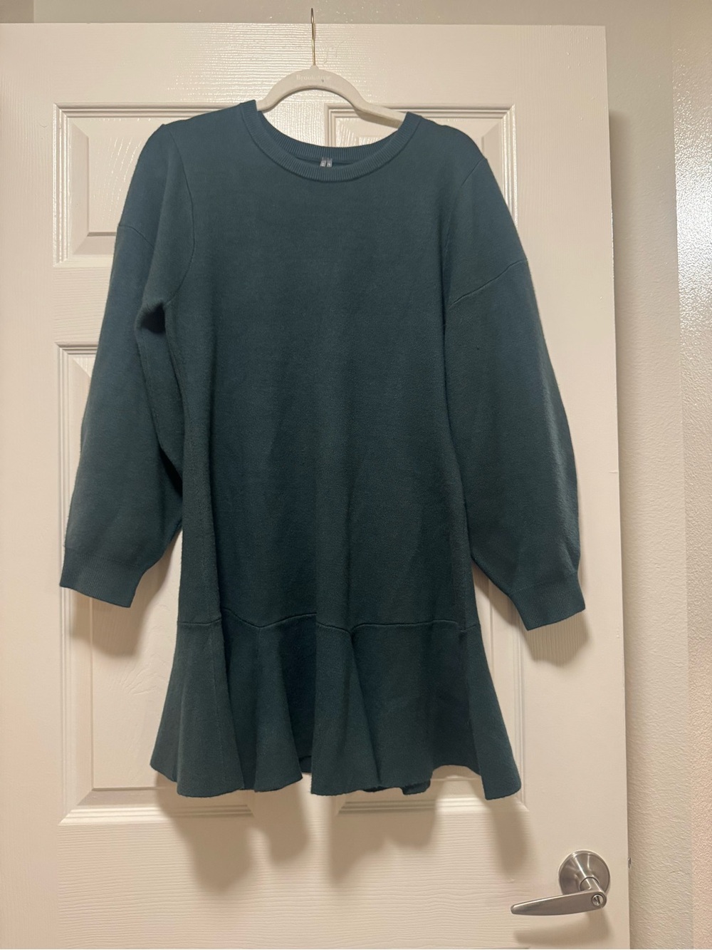 Anthropologie 3/4 Sleeve Ruffled Sweater Knit Dress - Picture 4 of 14